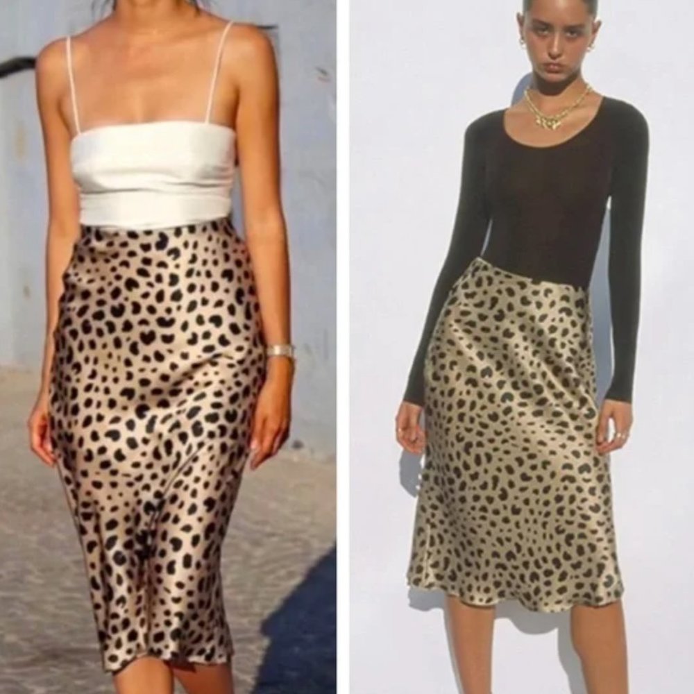 REALISATION PAR Leopard Naomi Silk Skirt - Size XS